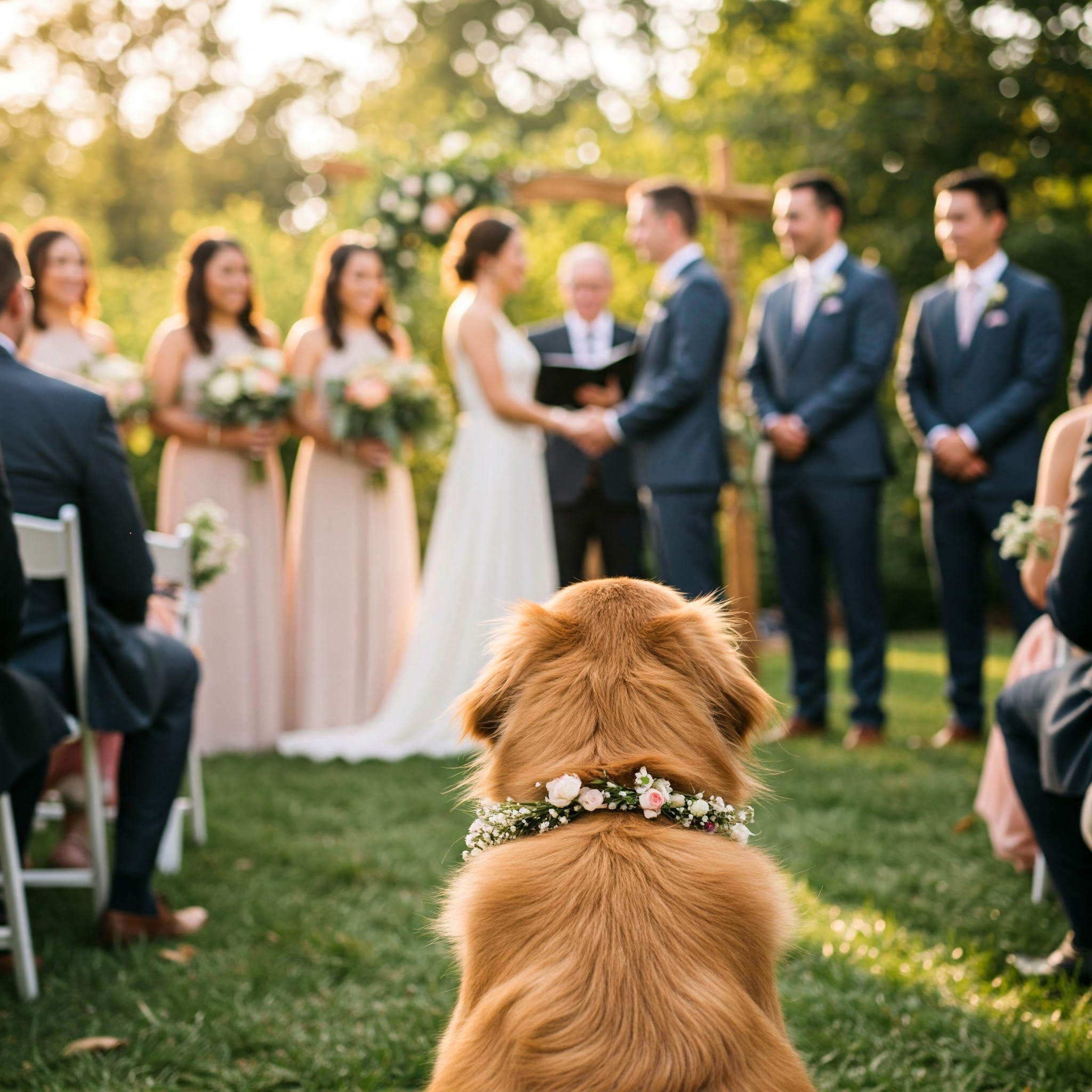 Gemini_Generated_Image_kiqi8ikiqi8ikiqi Dog watching a couple exchange vows at an outdoor wedding